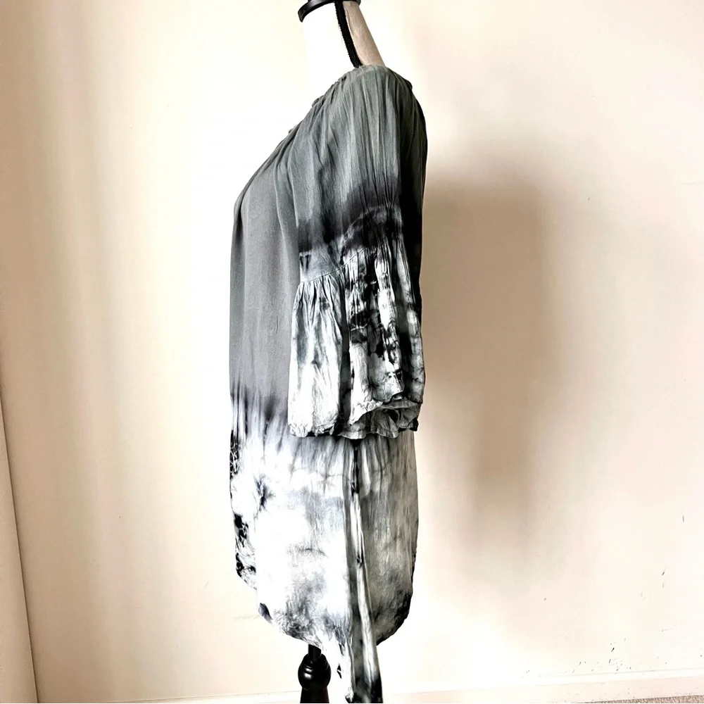 ACE FASHIONS Versatile Bell Sleeve Tie Dye Dress/Cover Up—SZ. Small
